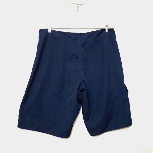Da Hui Board Shorts Mens Size 36 Navy Blue Swim Swimming Pocket 10.5" Inseam - Picture 2 of 6